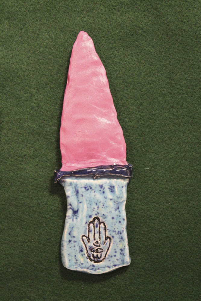  Letter Opener  Guy Ben-Ari &amp; Leah Wolff,  The Best Defense is a Good Hamsa , 2012, Clay and glaze 