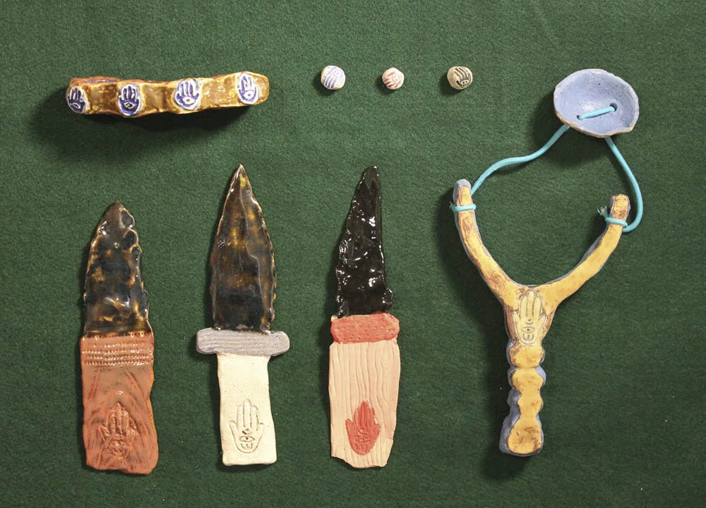 Guy Ben-Ari & Leah Wolff, The Best Defense is a Good Hamsa , 2012, Clay and glaze