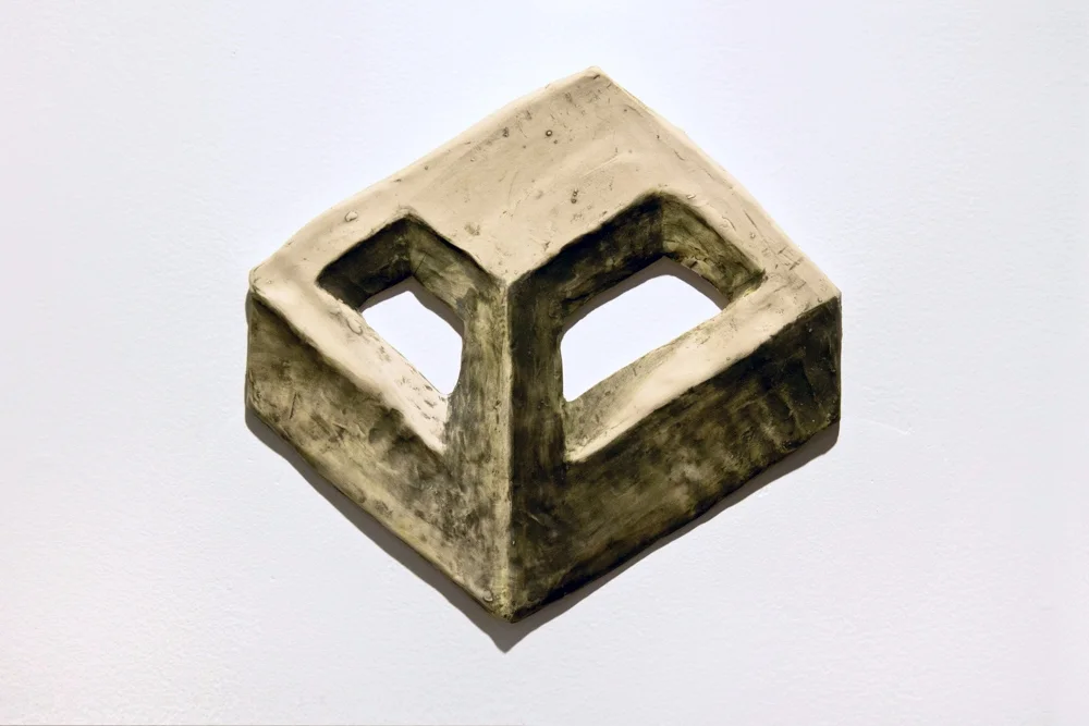 Impossible Shape 18a , 2012, Clay and underglaze, 9 x 9.5 in.