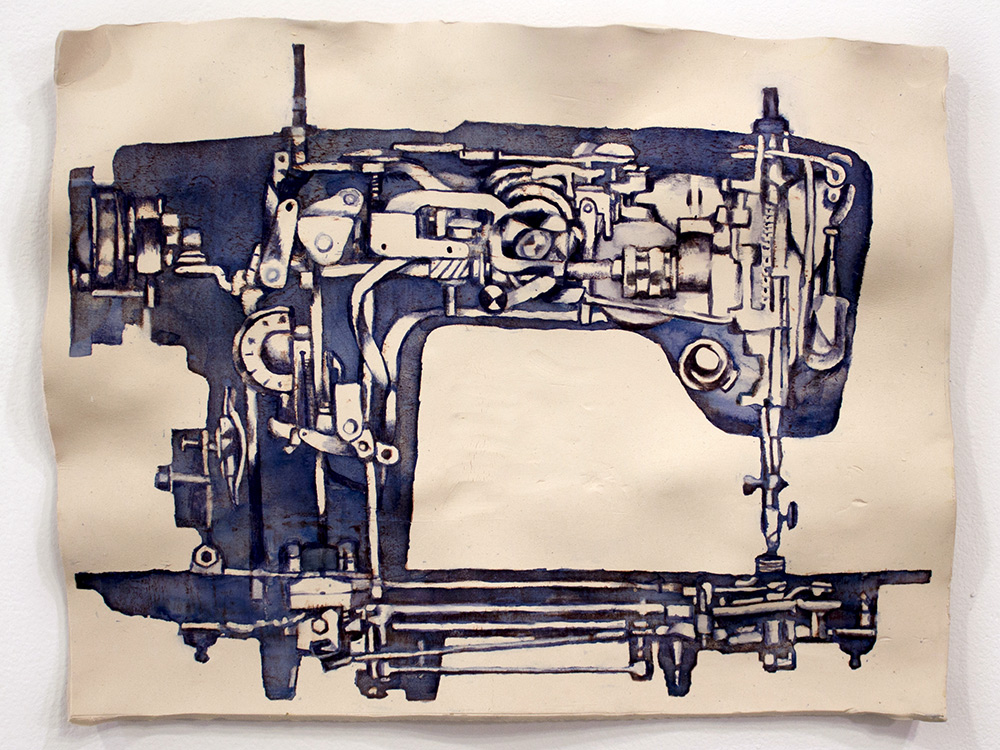 Sincere's Sewing Machine Service Book , 2014, clay with glaze, 10 x 13 in.