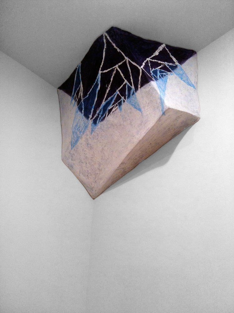  DETAIL:  Heptahedron Set (Transparency, Up and Down) , 2011, Papermâché, acrylic and graphite, 134 x 46 x 23 in. 