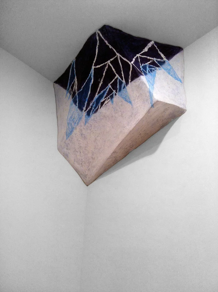 DETAIL: Heptahedron Set (Transparency, Up and Down) , 2011, Papermâché, acrylic and graphite, 134 x 46 x 23 in.