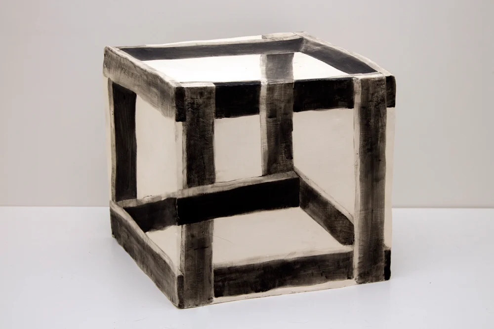 Wooden Crate Illusion , 2015, Glazed Ceramic, 12 x 12 x 12 in