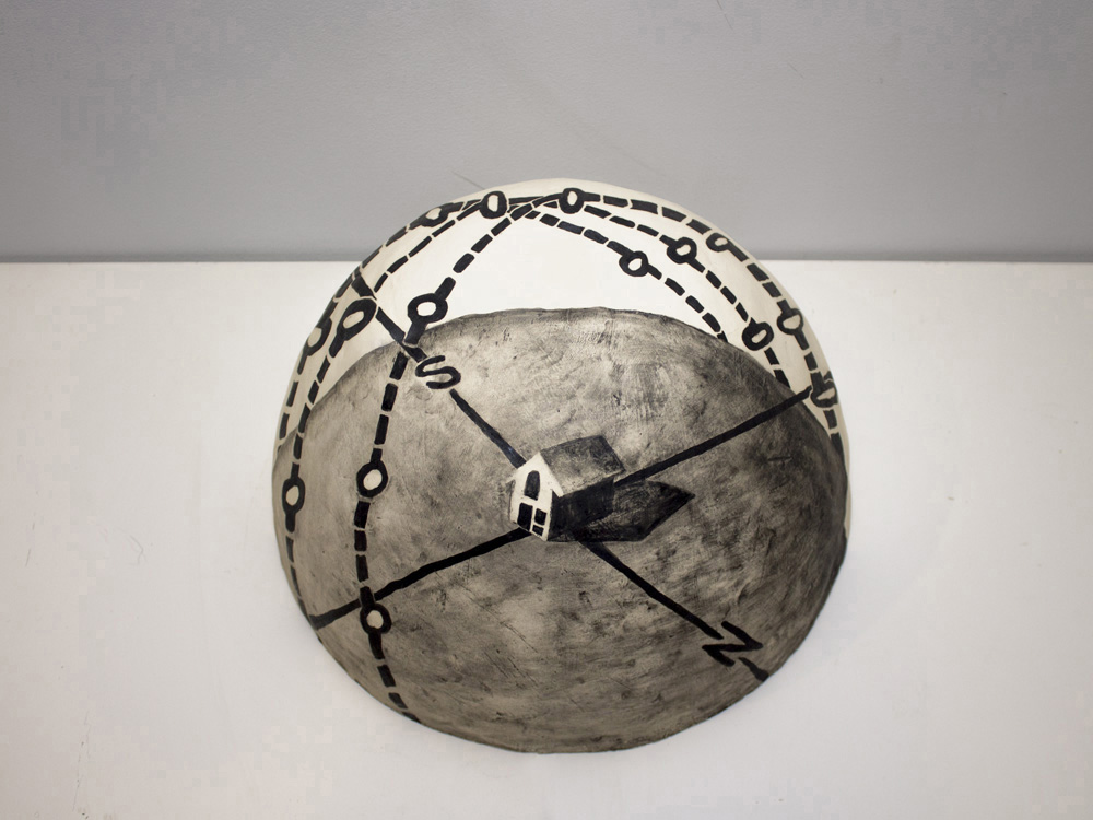 Motion of the Sun , 2015, clay with glaze, 7.5 x 13 x 13 in