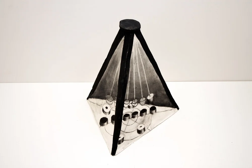 Magnetic Motion Demonstrator , 2015, Glazed Ceramic, 14 x 12 x 12 in