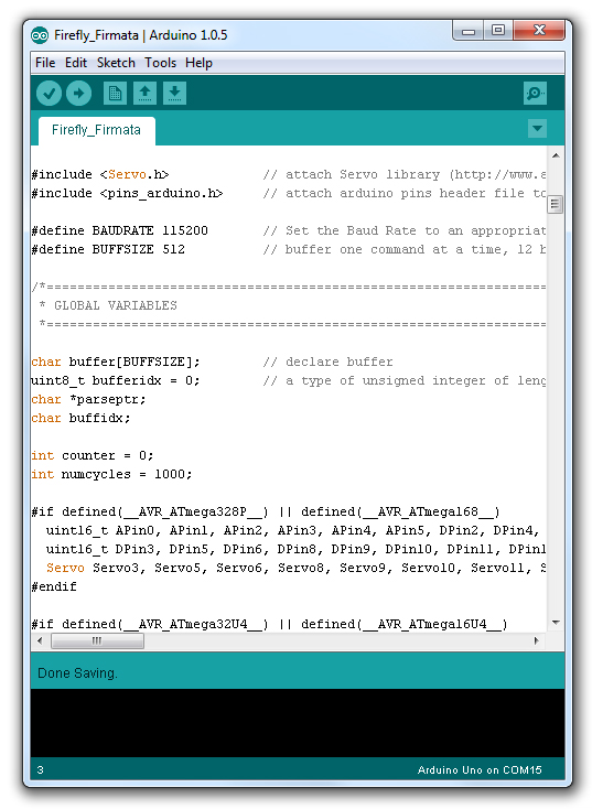 The Firefly Firmata configures your Arduino microcontroller so it can send and receive data from Grasshopper.