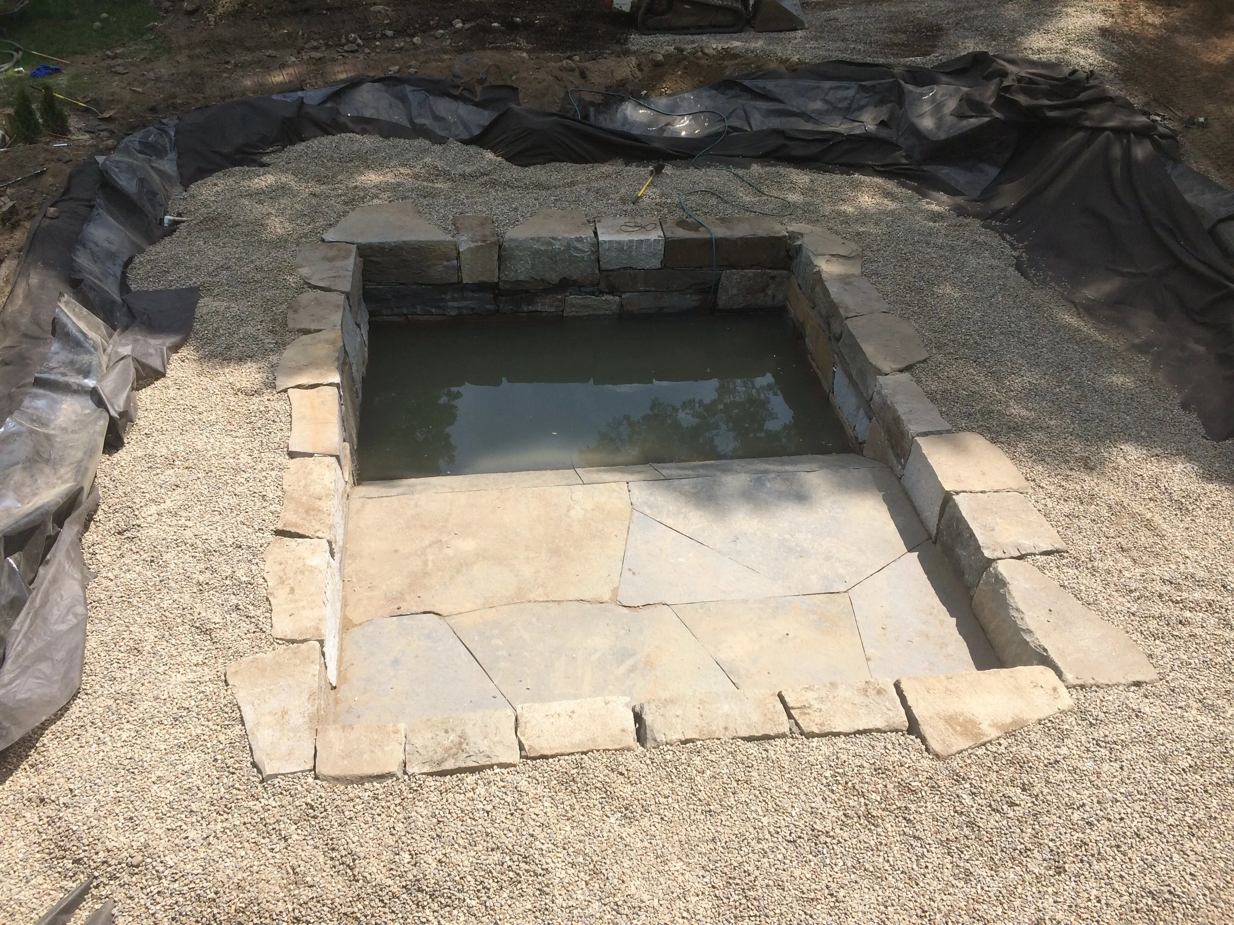 arial view of pond before filling