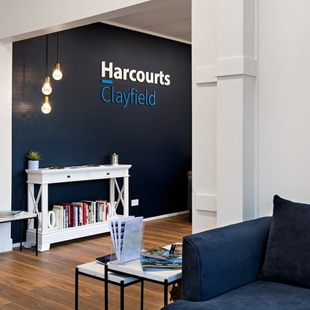 Boring office #transformed to a sensational space! Harcourts Clayfield has a sophisticated welcoming space thanks to our&nbsp;exceptional project management skills ;-) This project covered interior design, fitout trades, signs and furniture. We manag