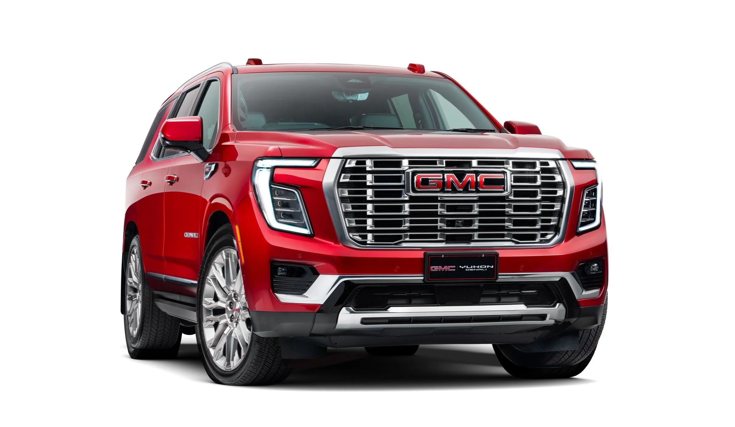 Red GMC Yukon photographed in studio for commercial automotive photography