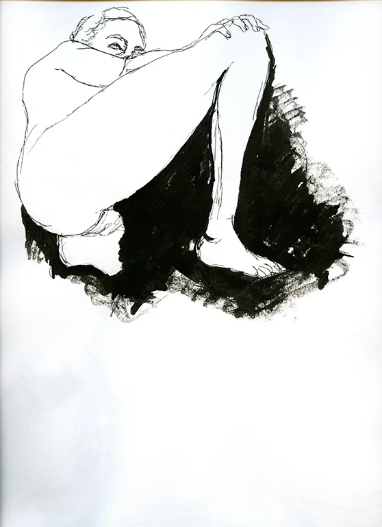 Woman with Hand on Knee