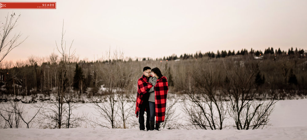 Christmas Light Engagement Photography