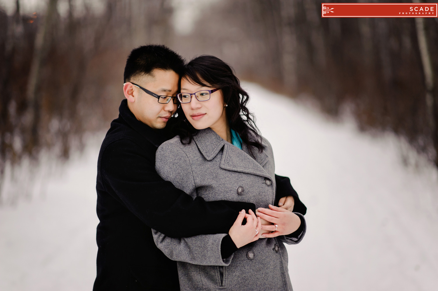 Christmas Light Engagement Photography