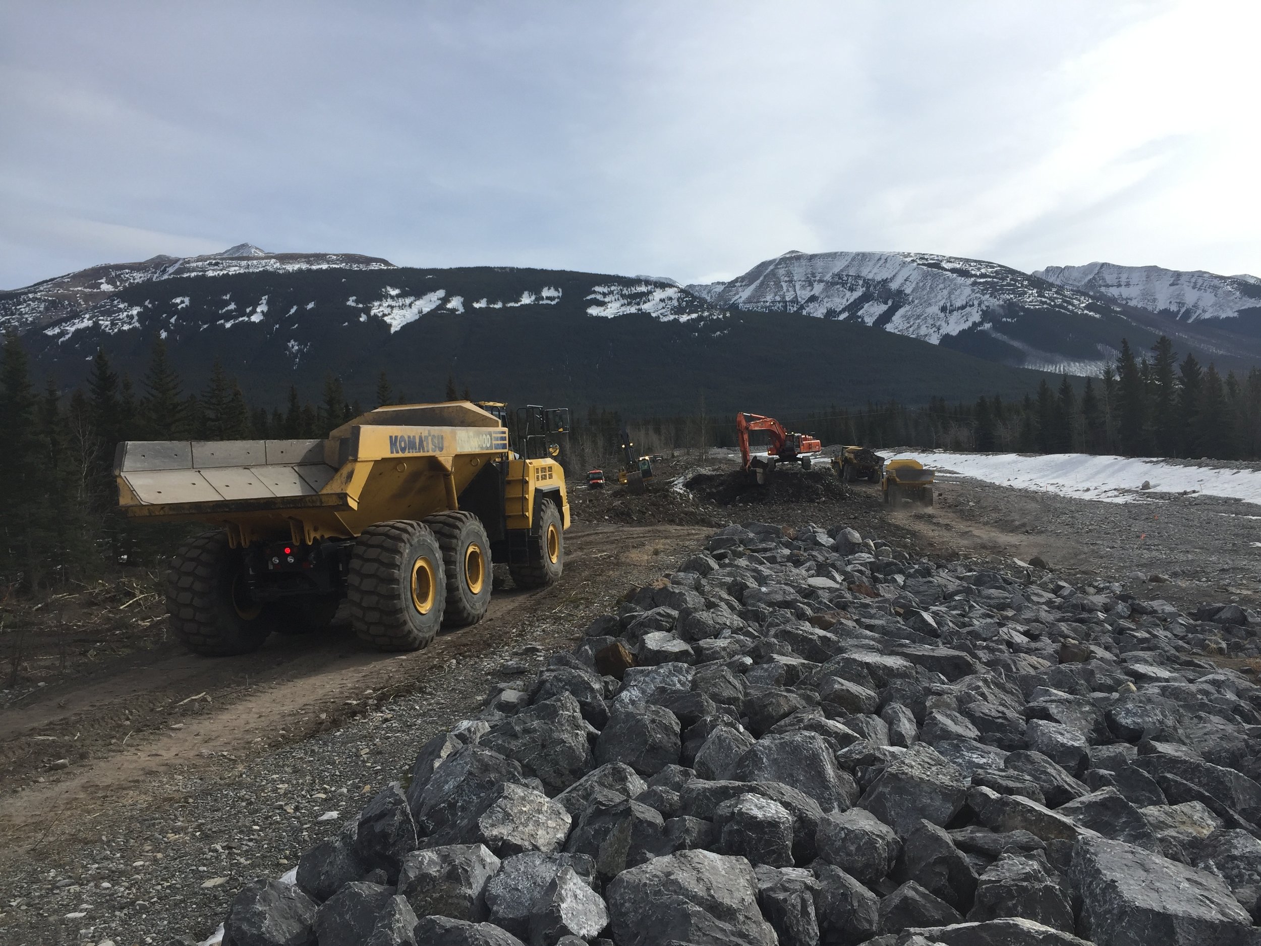 service trucks driving