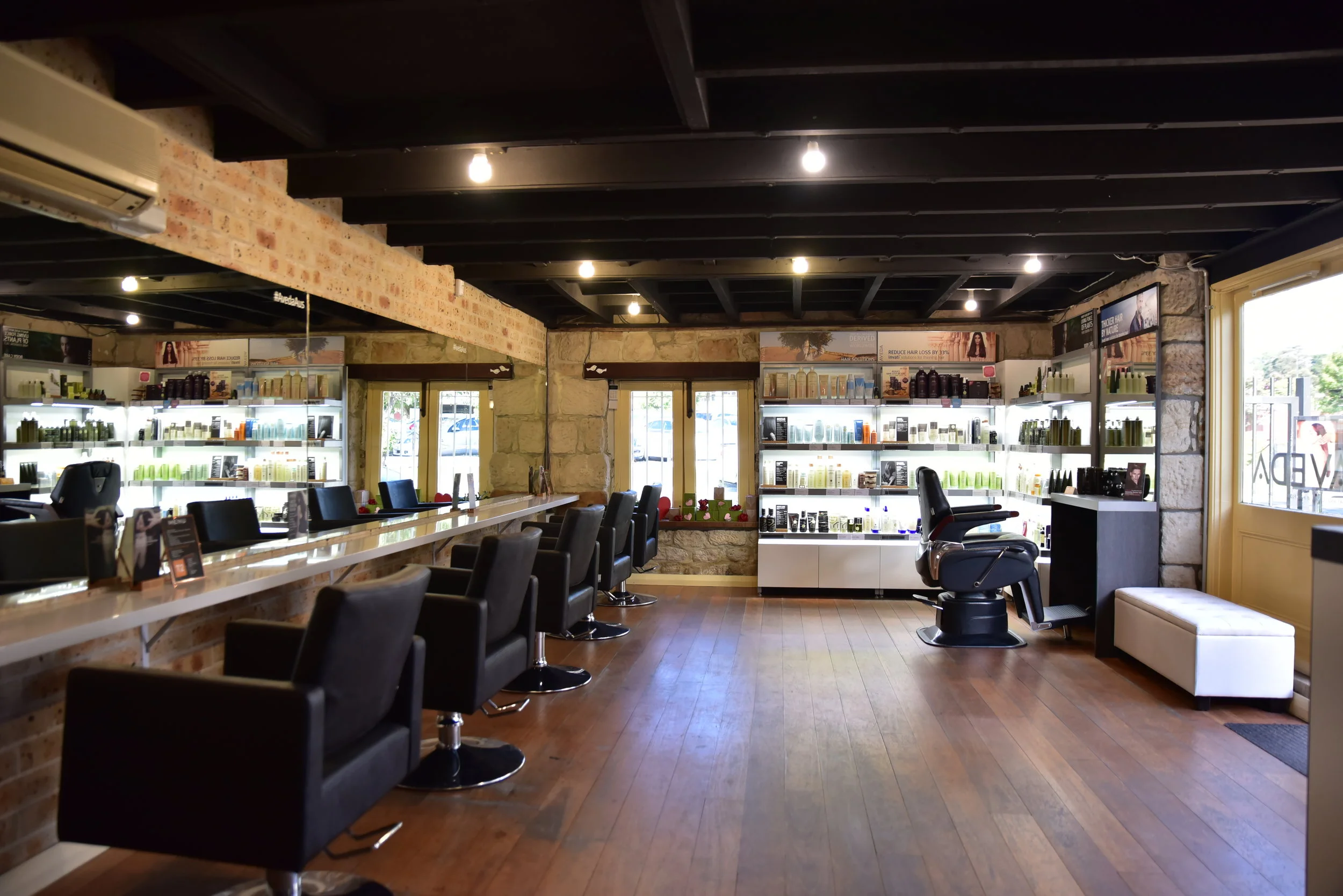 downstairs salon space