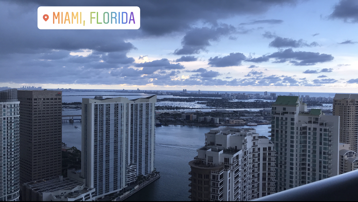 View from the apartment, 6:24 pm.