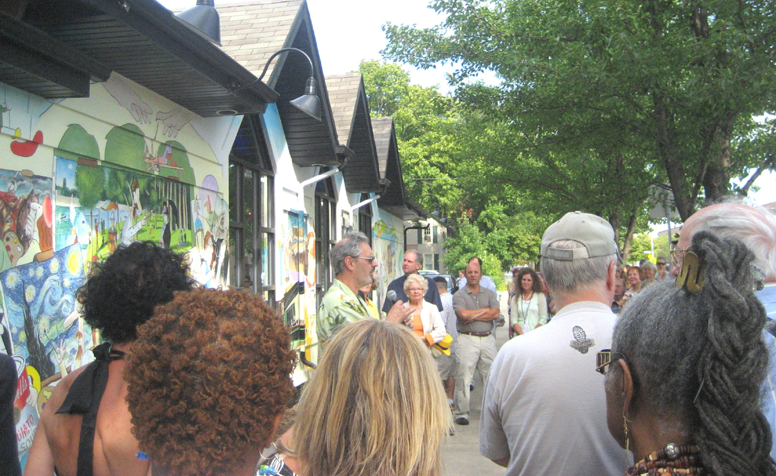   Mike talks about the mural  