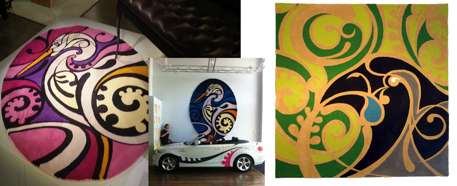 The finished product, exhibited on walls and floor in the essenze showroom. 