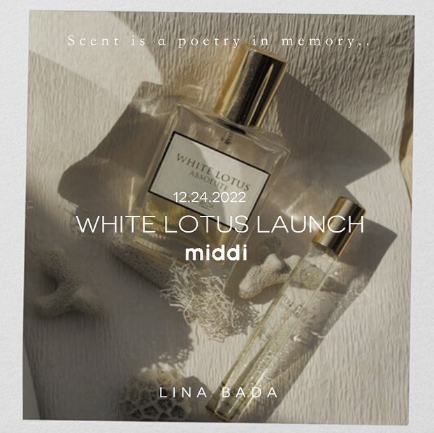 Scent is a poetry in memory..⁣
⁣
Launch of the &lsquo;White Lotus Absolute&rsquo; ⁣
 @middi__official ⁣
12.24.2022⁣
(petit custom scent creation in the afternoon)
⁣
.⁣
 ⁣

| 12.24.2022 |
リニューアルしたホワイトロータスシリーズが middi hiroo にローンチいたします⁣ (午後からはオリジナルアロマ作成も