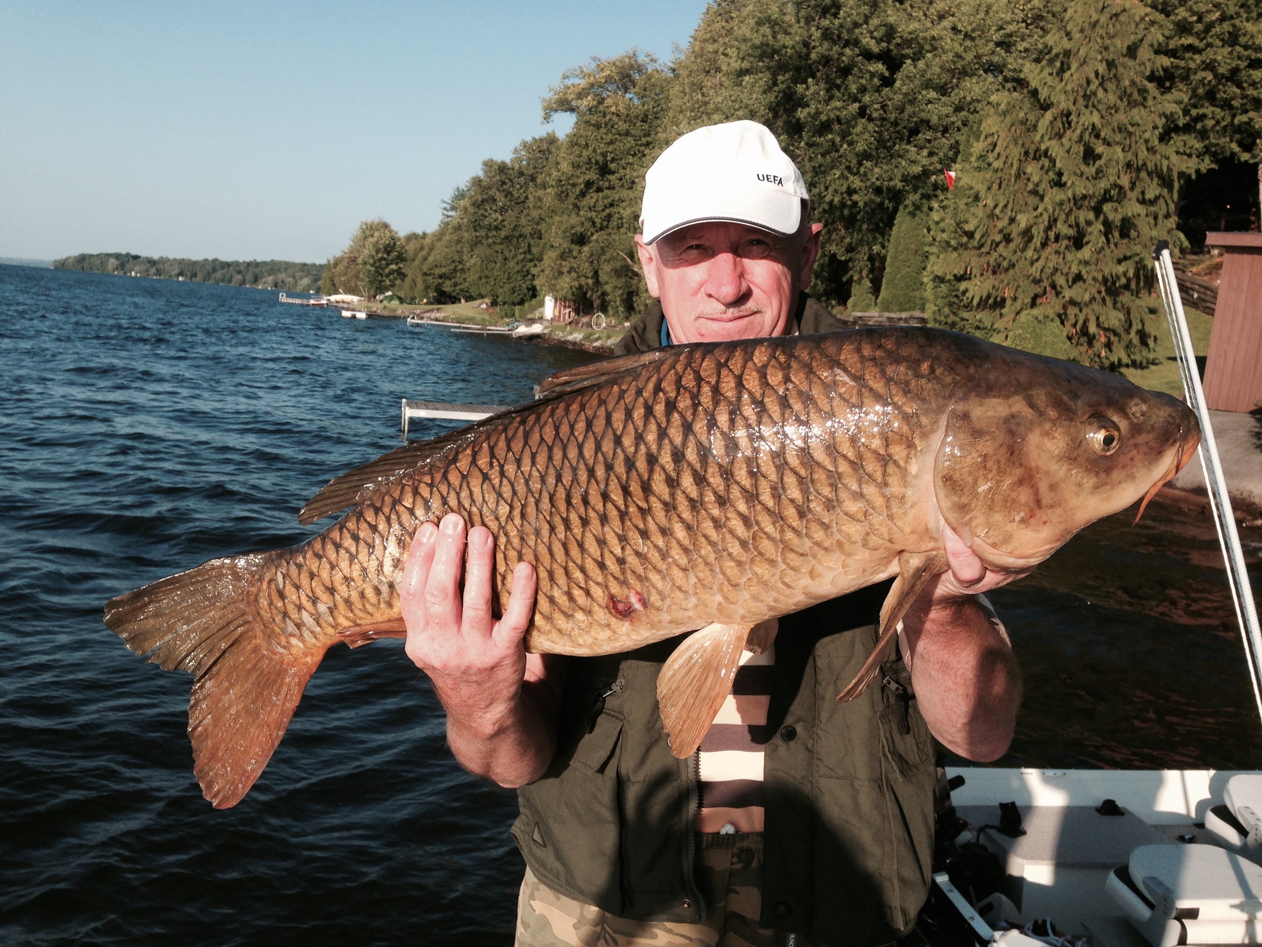 Carp fishing from the dock