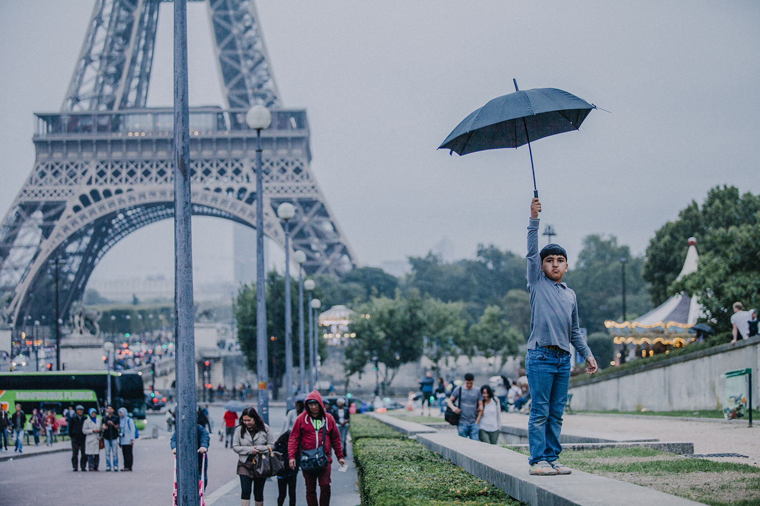 A rainy evening in Paris.