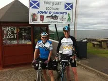 We made it - Ray and I as far North in the UK as you can go on a bike