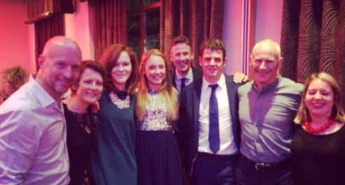 Mingling with our mates Non Stanford and Johnny Brownlee