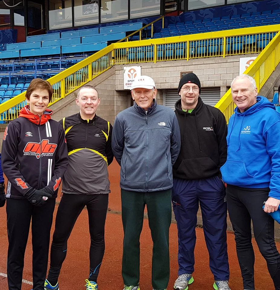 Tri Coaches Fiona, Mark, Max and me with the man himself