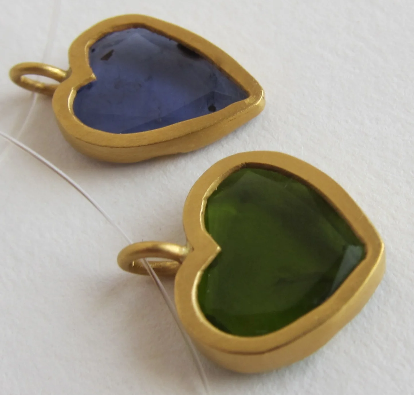 Hand cut green Tourmaline heart