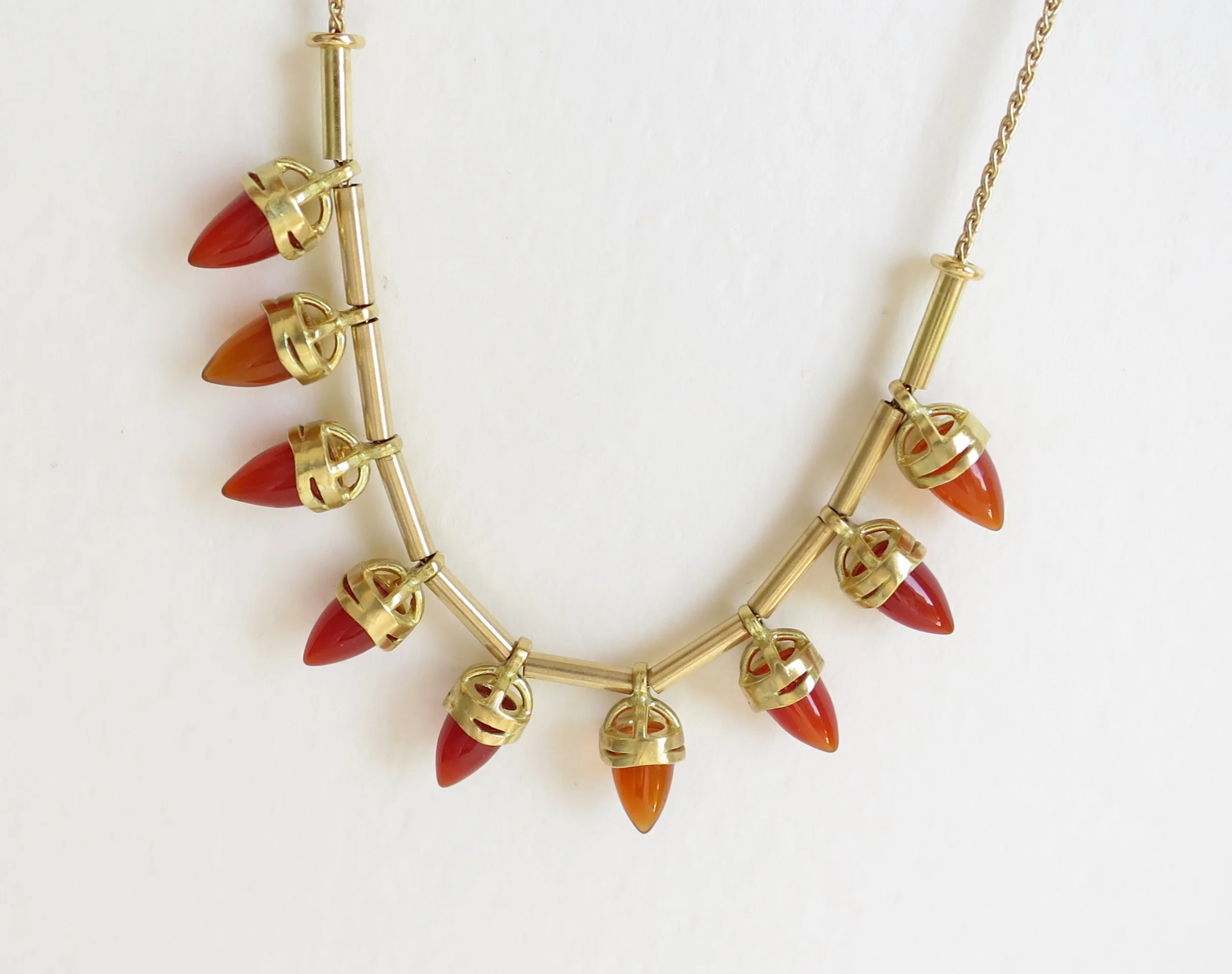 18kt gold Carnelian neckpiece 