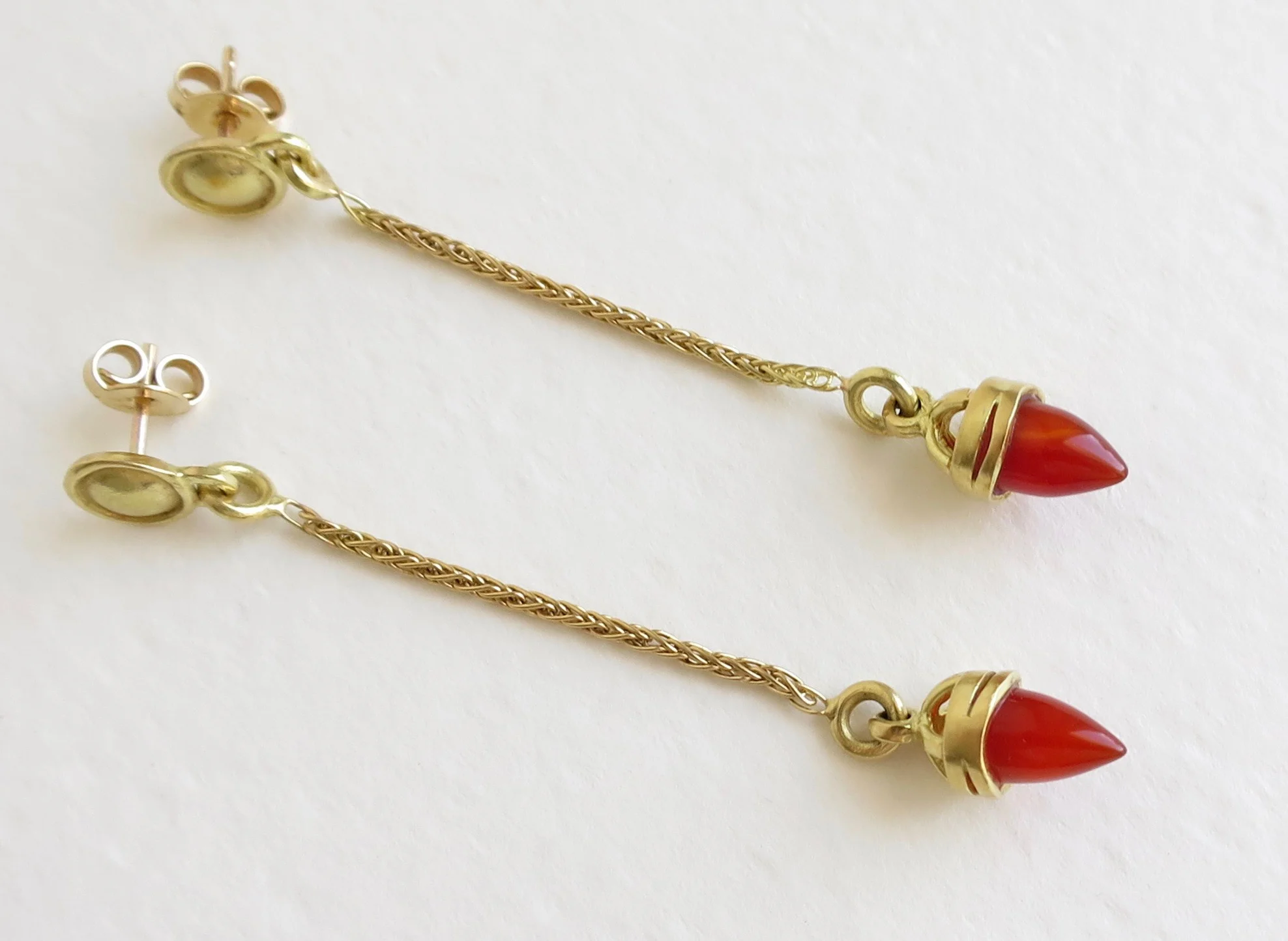 18kt gold Carnelian earrings