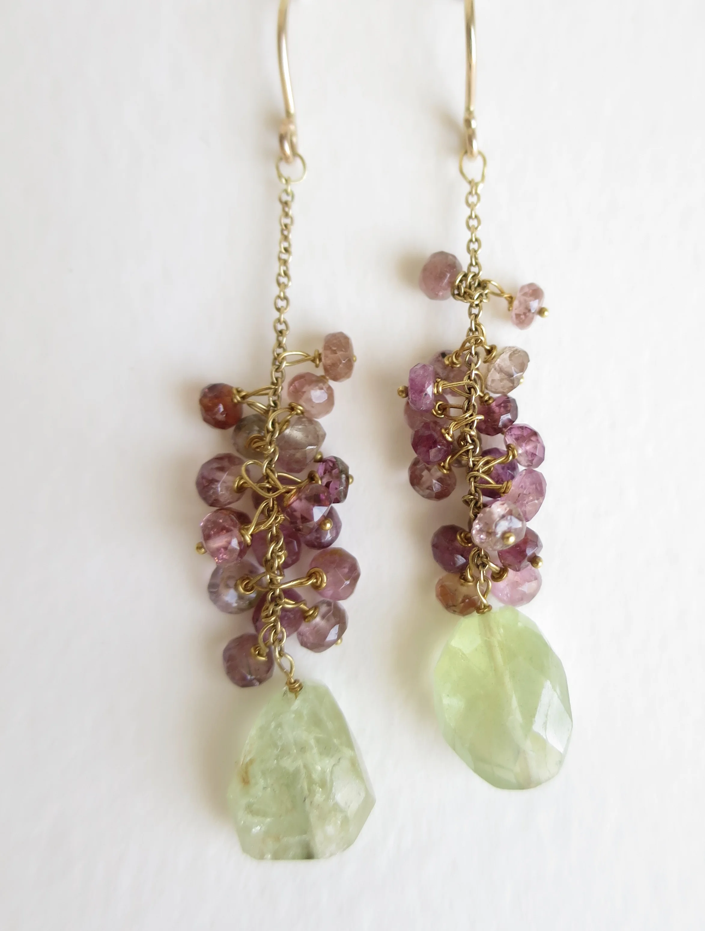 Tourmaline and Aqua Marine earrings