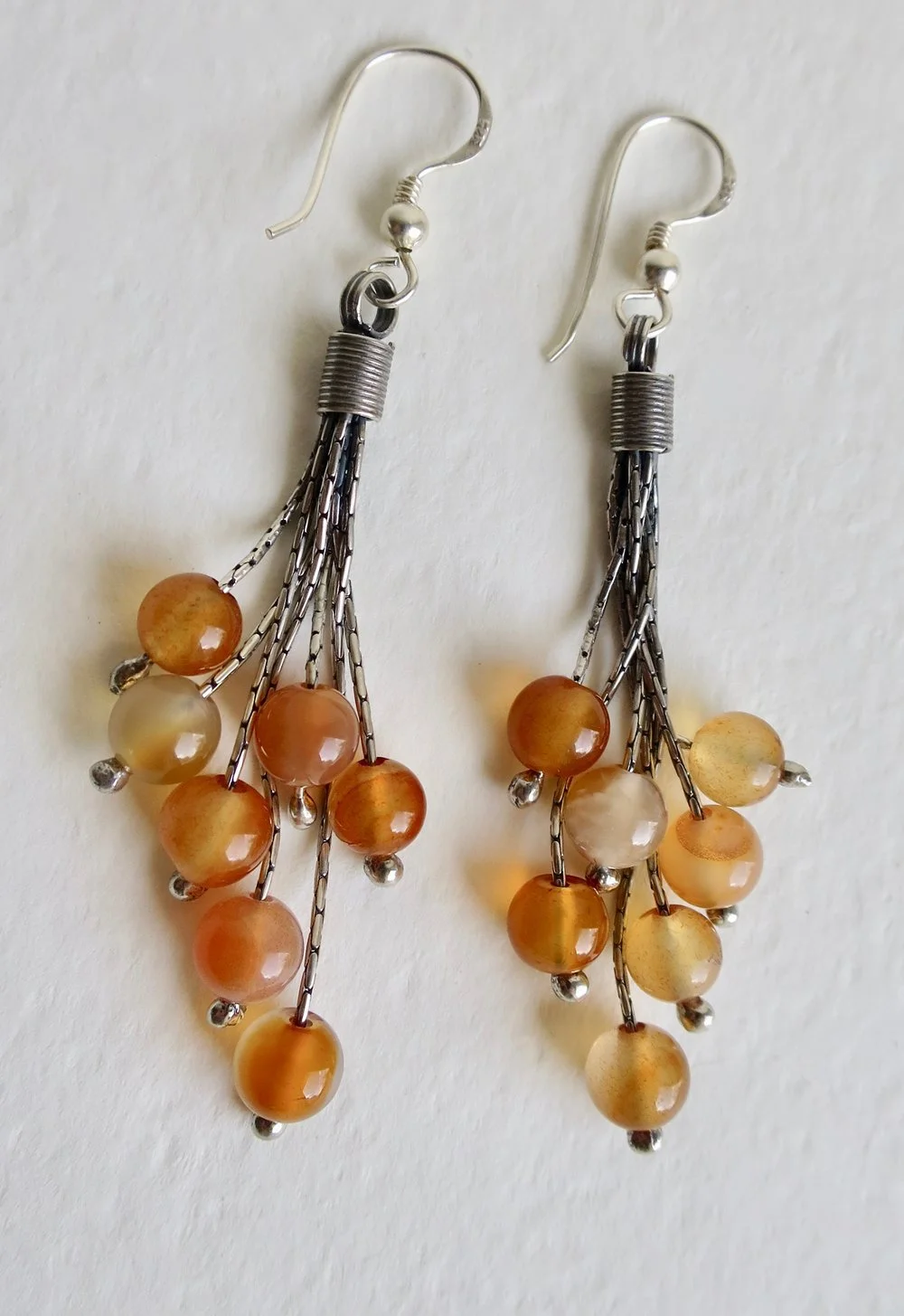 Carnelian sterling silver earrings