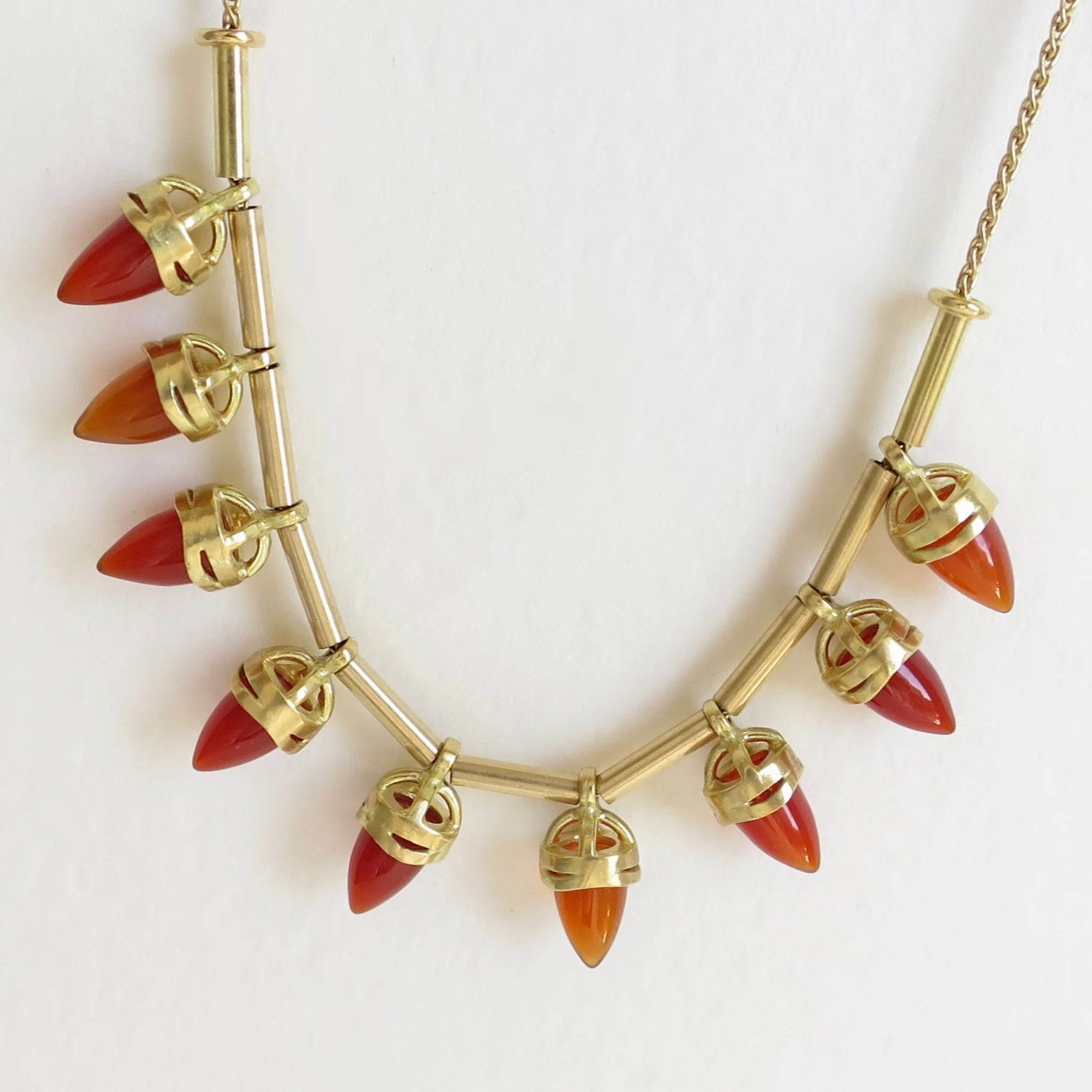 Jewelry Jewellery Carnelian and 18kt gold necklace