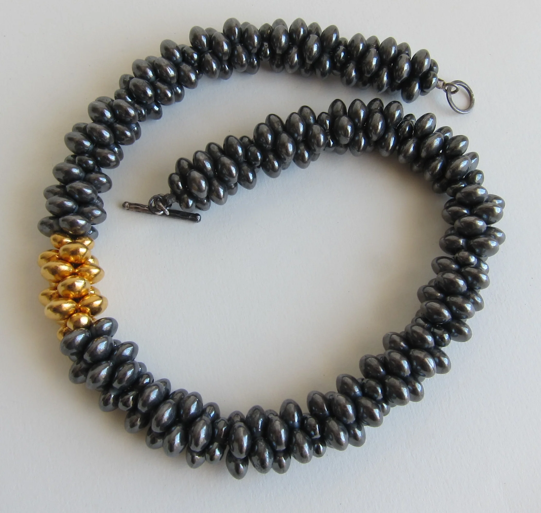 Oxidized silver and Vermeil necklace 
