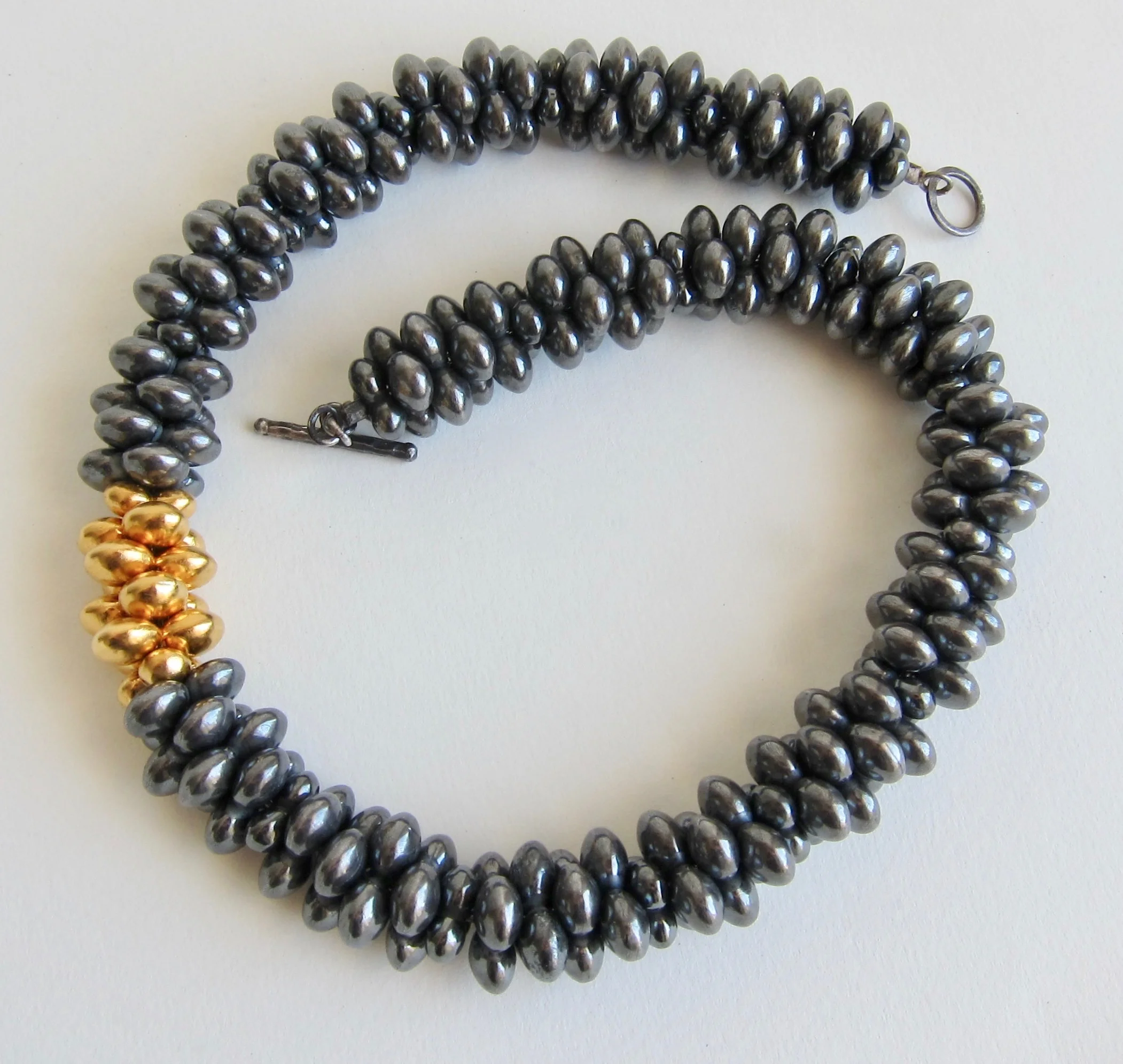 Jewelry Jewellery Uniquely handmade oxidised silver necklace with Vermeil