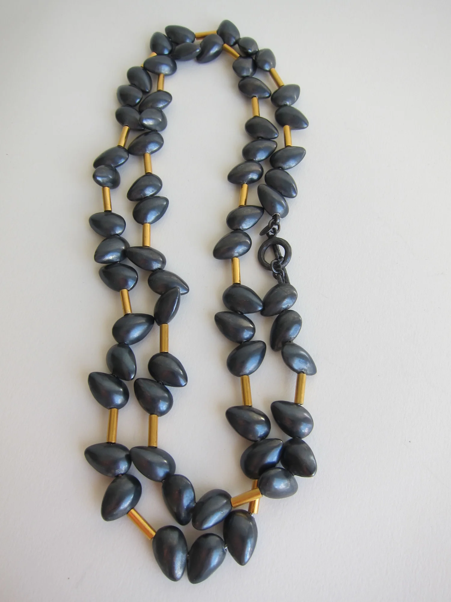 Oxidized silver and Vermeil necklace