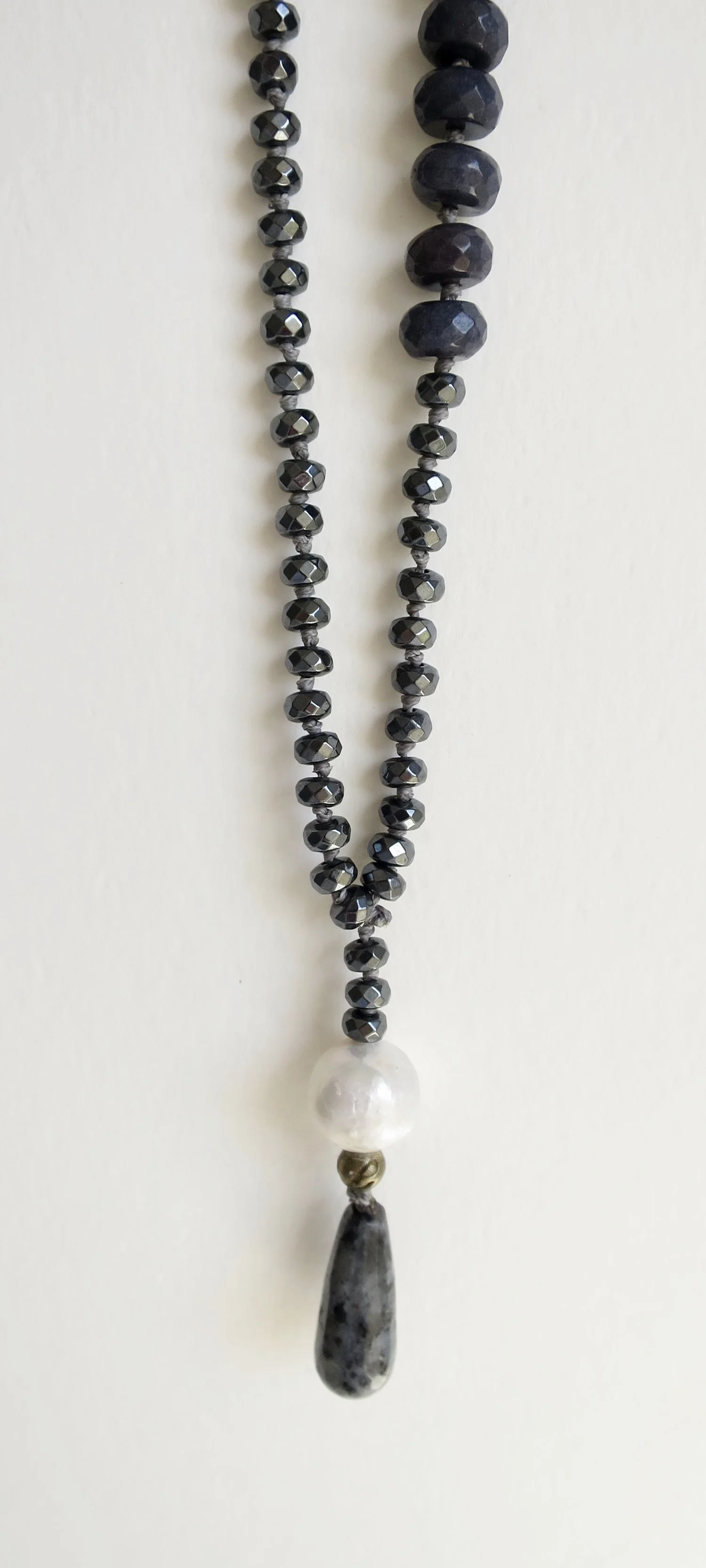 Hematite and Aubergine colour Agate necklace