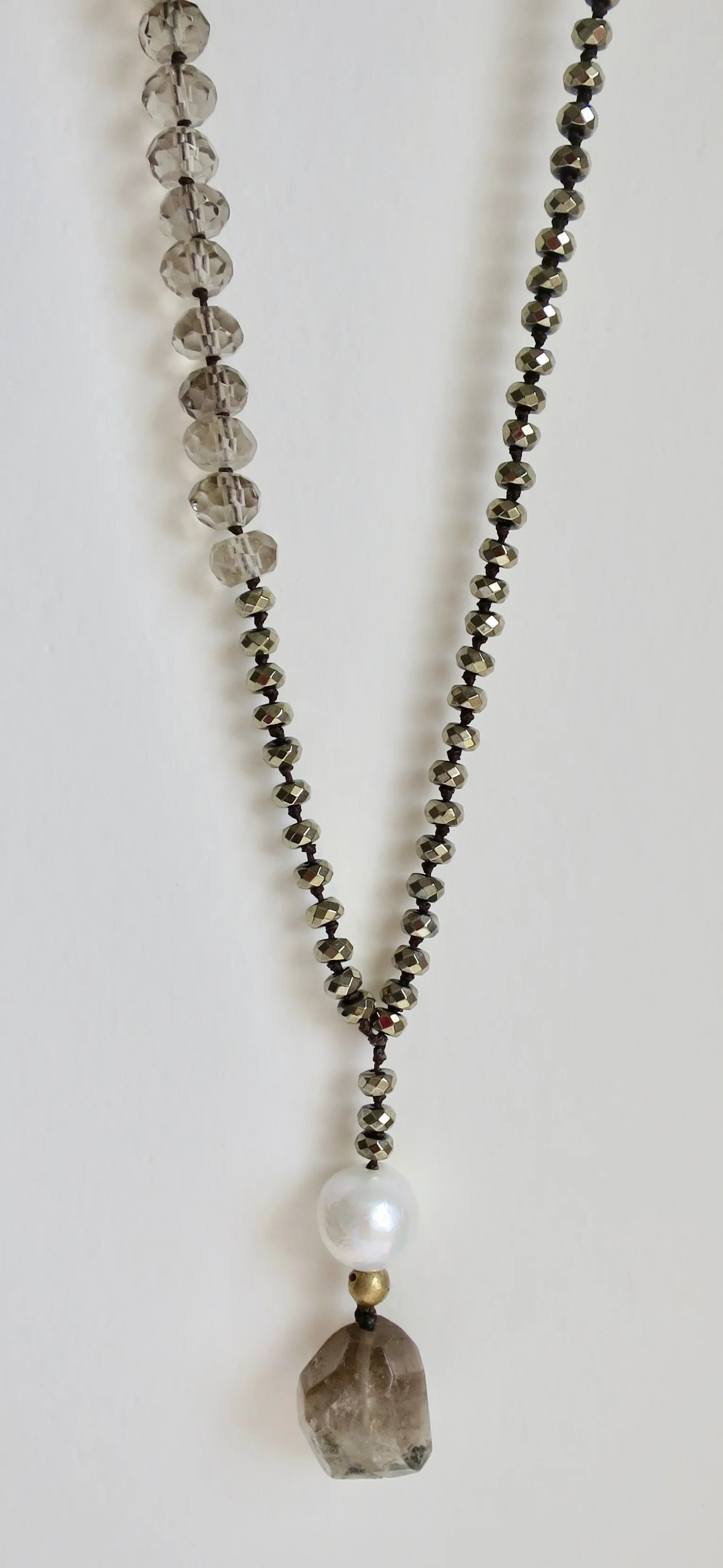 Smokey Quartz and Pyrite necklace