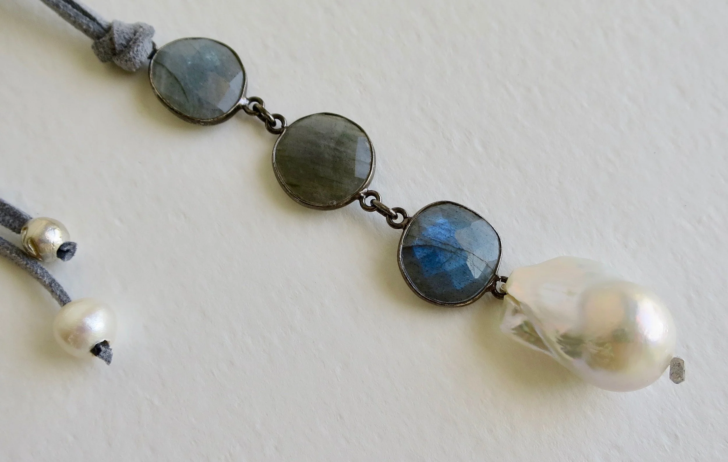 Labradorite and Pearl necklace