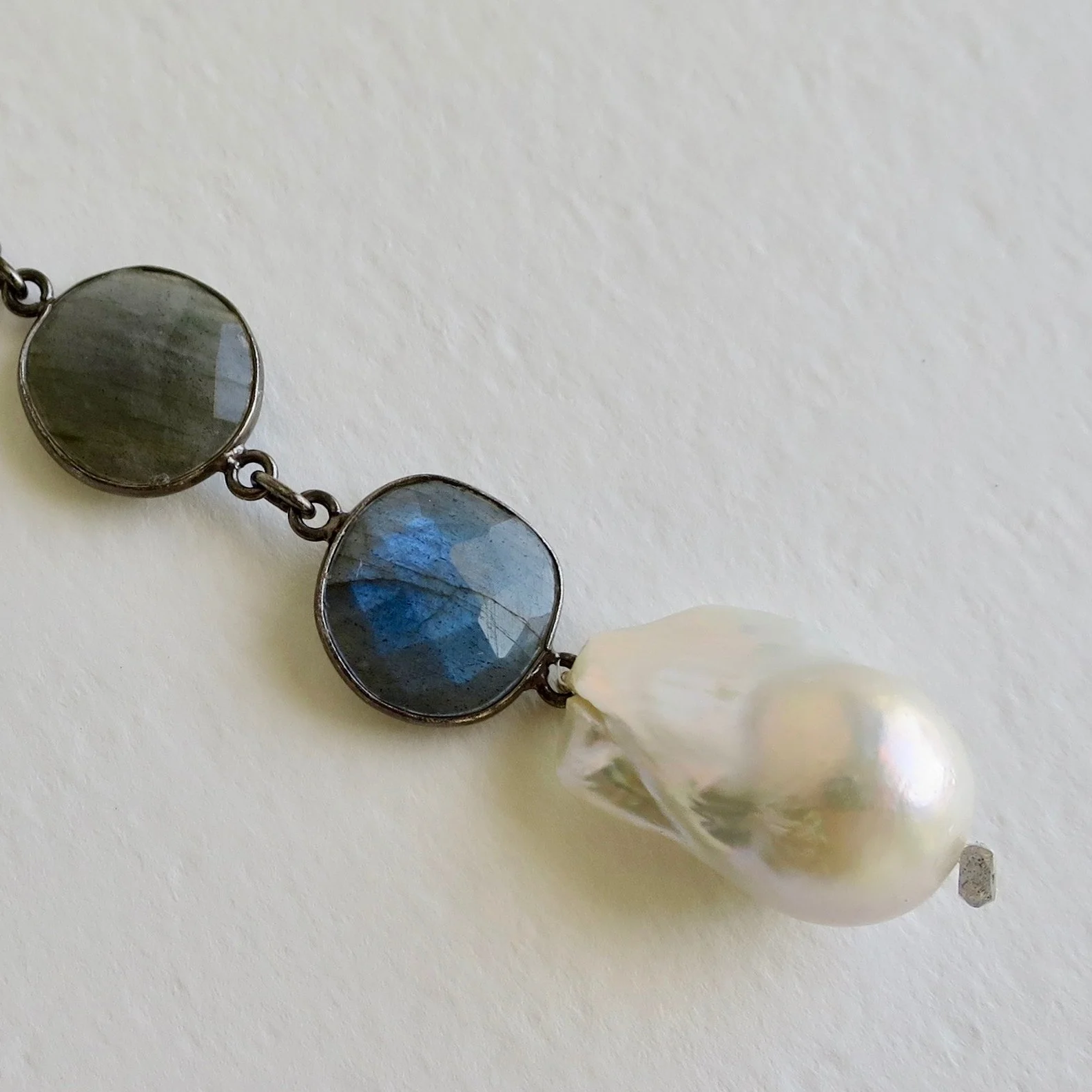 Jewelry Jewellery Labradorite and Pearl Necklace