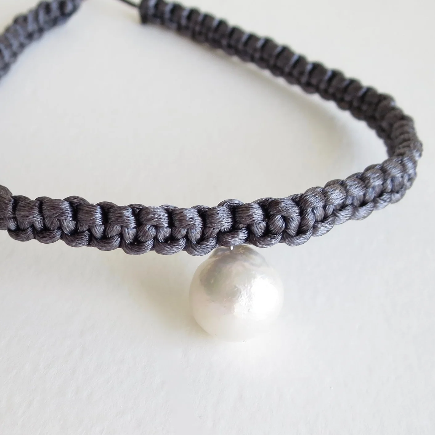 Jewelry Jewellery Grey satin pearl choker