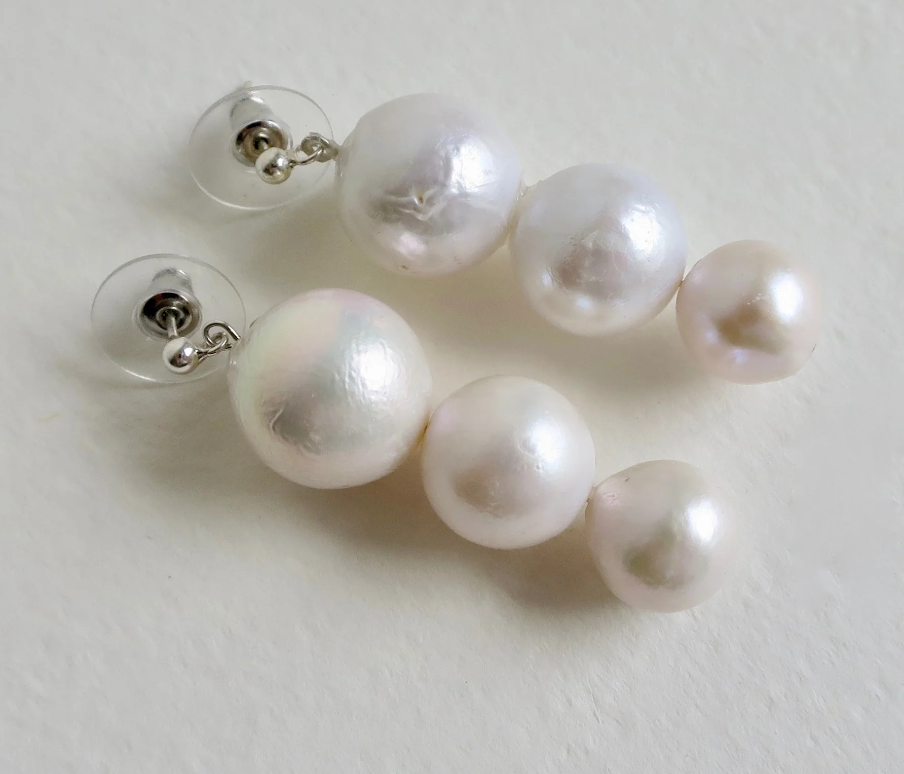 Trio Pearl earrings with silver 