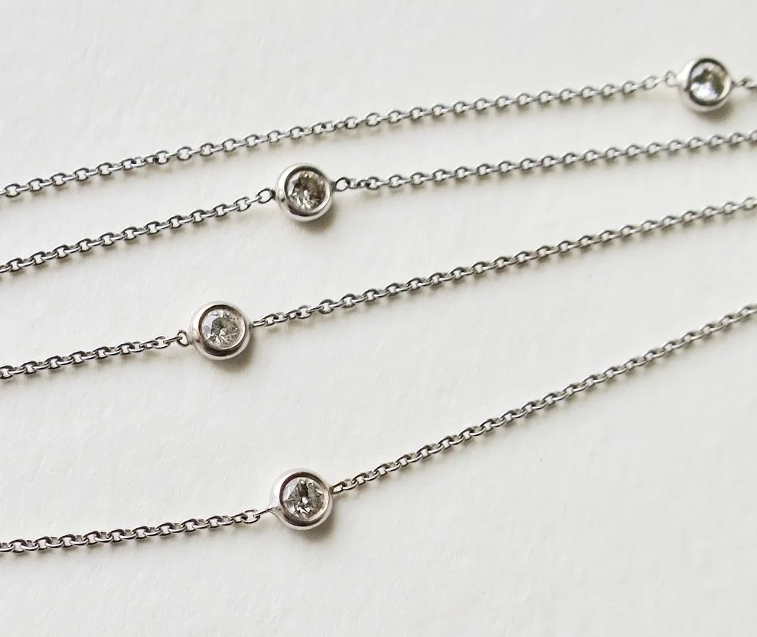 Jewelry Jewellery 18kt White gold chain with diamonds
