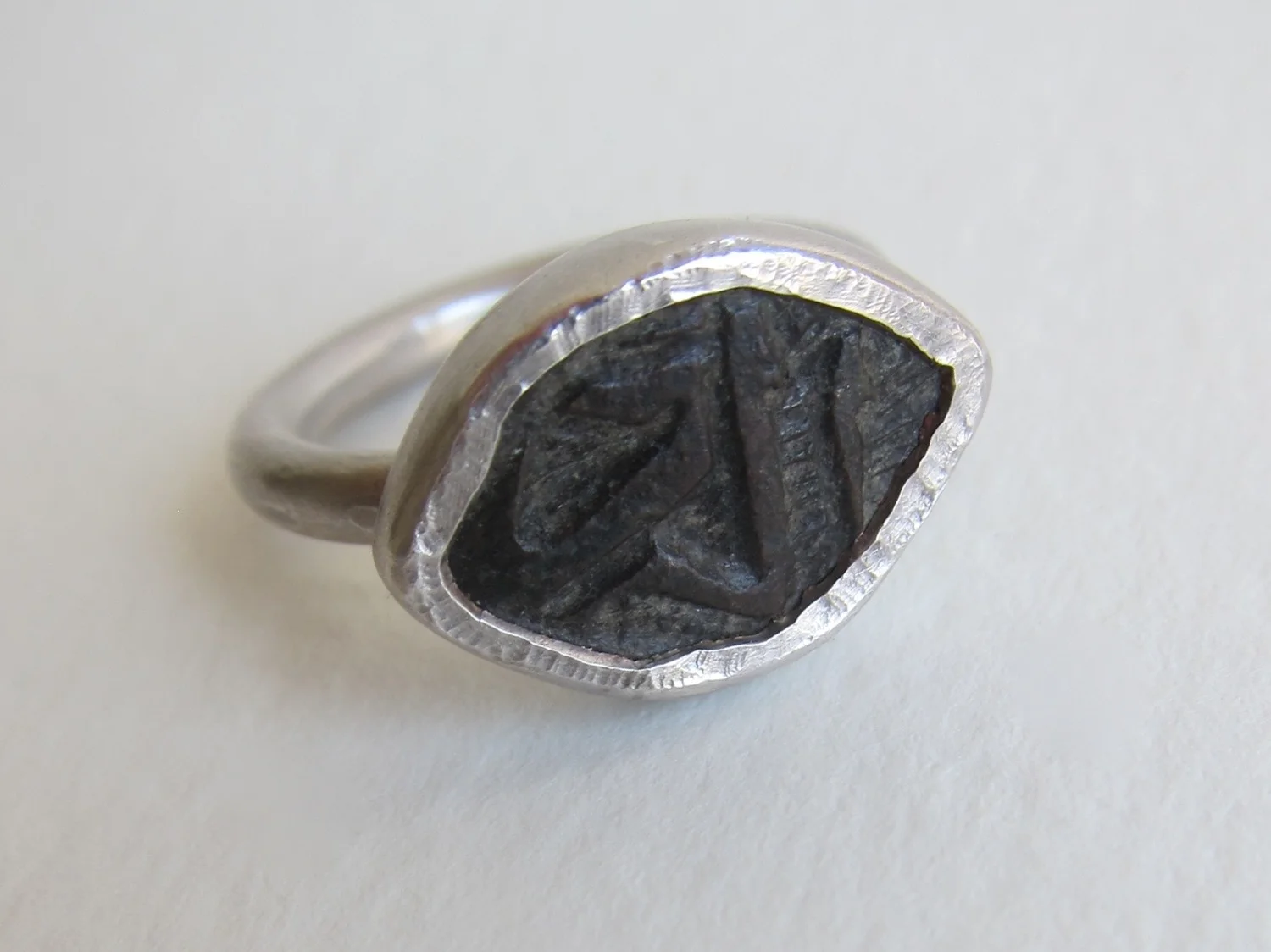 Jewelry Jewellery Antiquities Bronze bezel set in silver ring