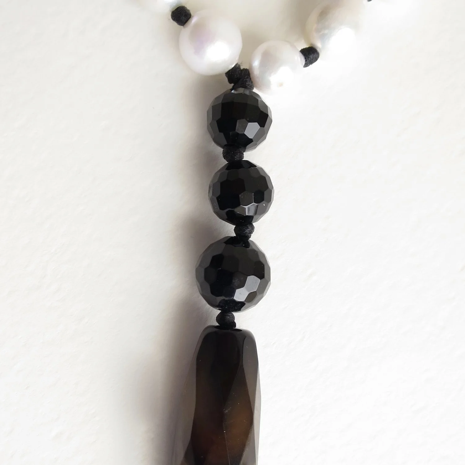 Jewelry Jewellery Brown Agate/Black Onyx necklace