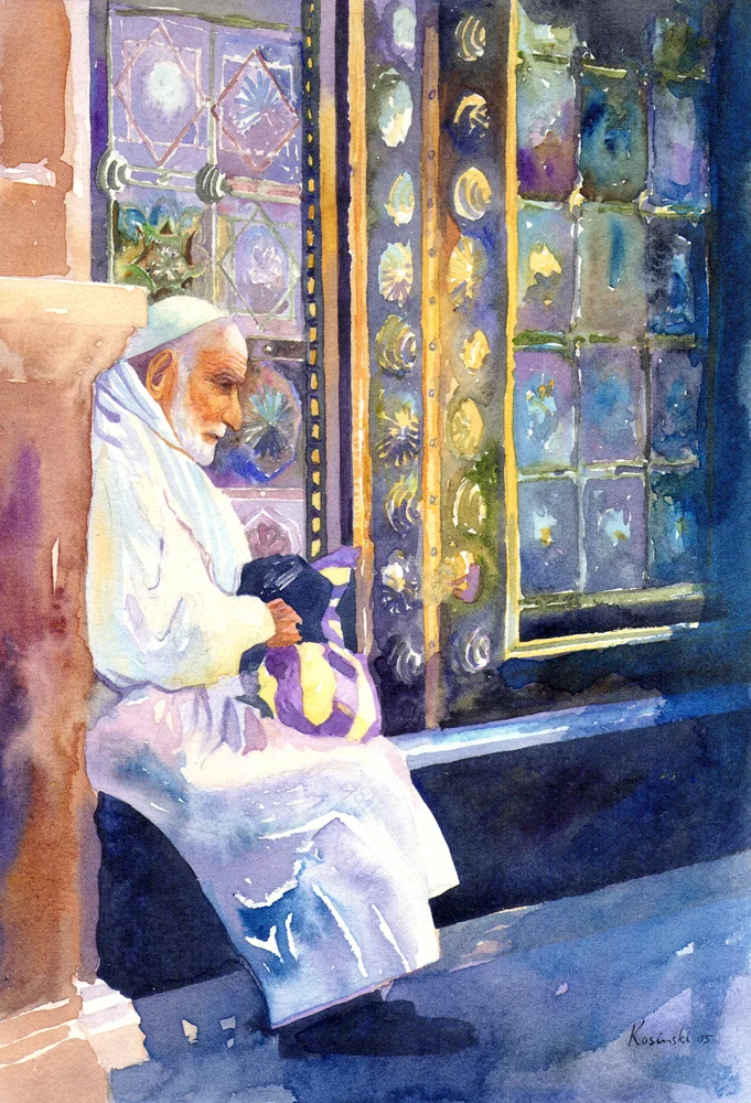Watercolours Watercolors Paintings Original artwork The Damascene, image from Damascus, Syria