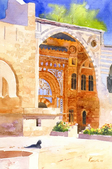 Watercolors Watercolours Original Artwork  Beit Eddine, Lebanon
