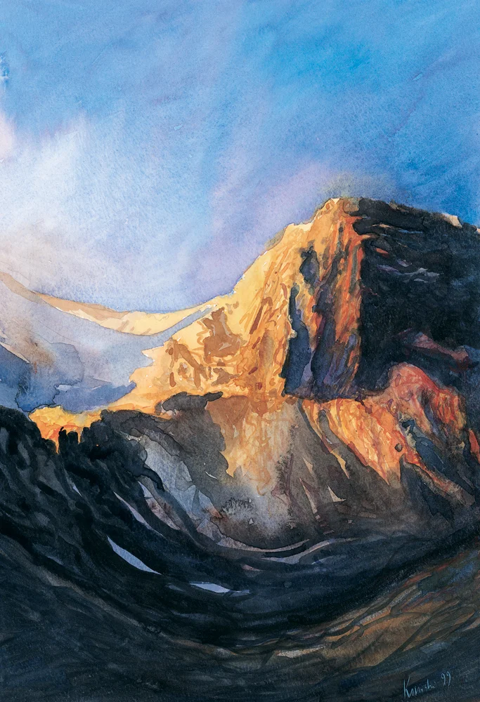 Watercolors Watercolours Original Artwork Masada, near Dead Sea