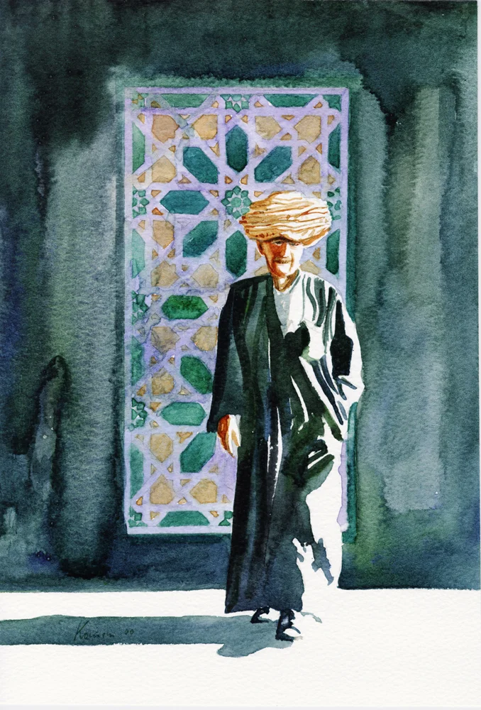 Watercolours Watercolours Original Paintings Artwork Middle East Bread Seller, Damascus