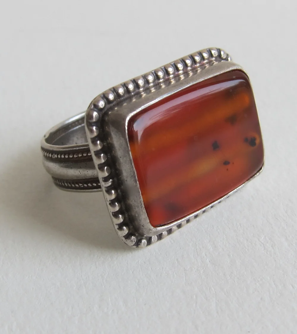 Carnelian ring with sterling silver